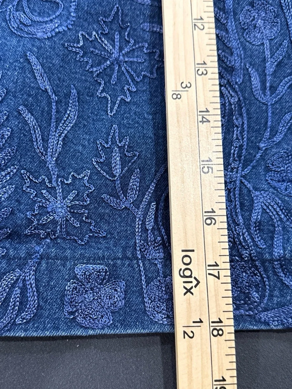 Luisa Spagnoli denim Mini Skirt embroidered quiet luxury preppy boho size 44